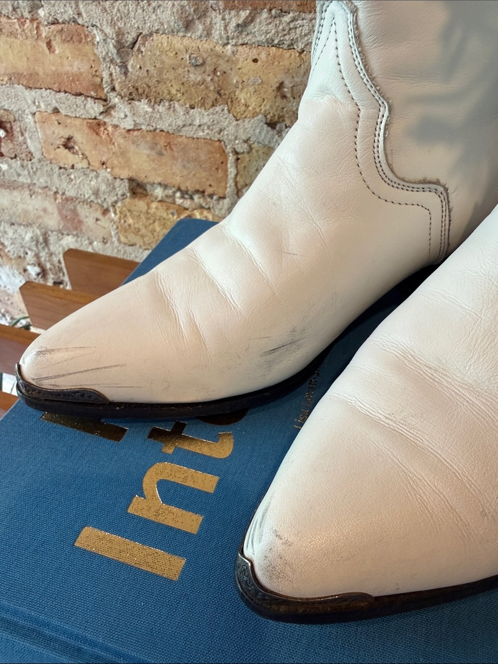VTG ACME Fringe Cowboy boots white 8 - Picture 9 of 11